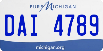 MI license plate DAI4789