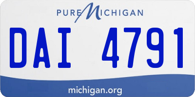 MI license plate DAI4791