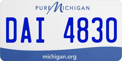 MI license plate DAI4830