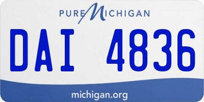 MI license plate DAI4836