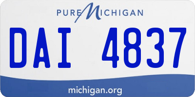 MI license plate DAI4837