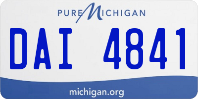 MI license plate DAI4841