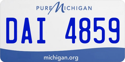 MI license plate DAI4859