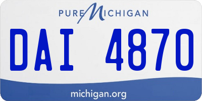MI license plate DAI4870