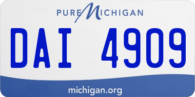 MI license plate DAI4909