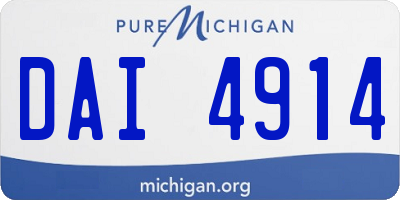 MI license plate DAI4914