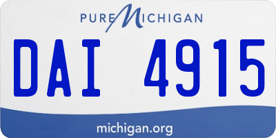 MI license plate DAI4915