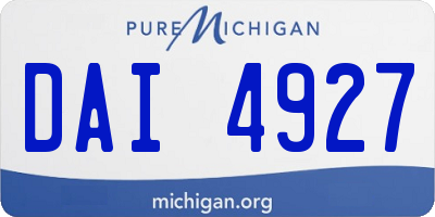 MI license plate DAI4927