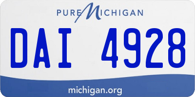 MI license plate DAI4928