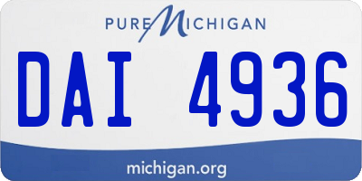 MI license plate DAI4936