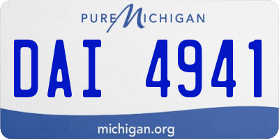 MI license plate DAI4941