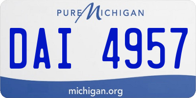 MI license plate DAI4957