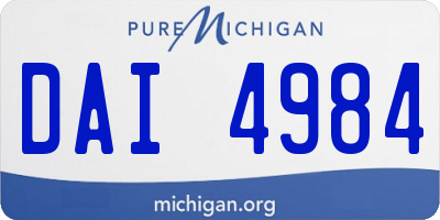 MI license plate DAI4984