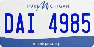 MI license plate DAI4985