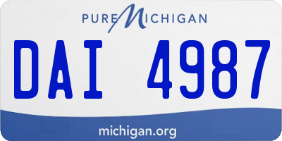 MI license plate DAI4987