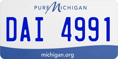 MI license plate DAI4991