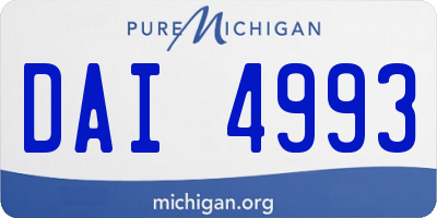 MI license plate DAI4993