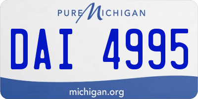 MI license plate DAI4995