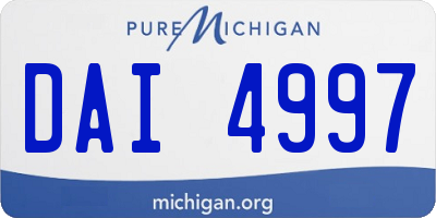 MI license plate DAI4997