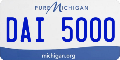 MI license plate DAI5000
