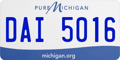 MI license plate DAI5016