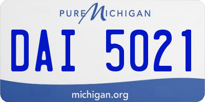 MI license plate DAI5021