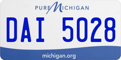 MI license plate DAI5028
