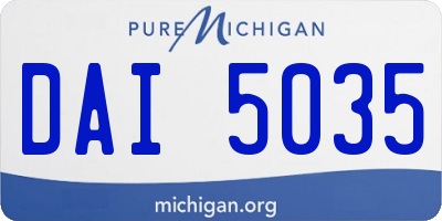 MI license plate DAI5035