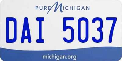MI license plate DAI5037