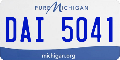 MI license plate DAI5041