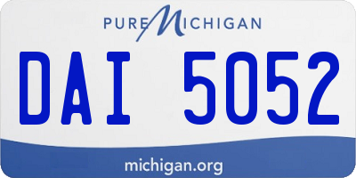 MI license plate DAI5052