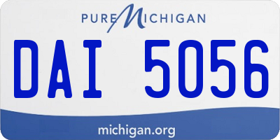 MI license plate DAI5056