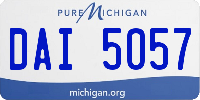 MI license plate DAI5057