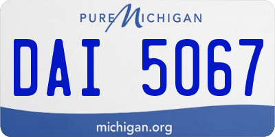 MI license plate DAI5067