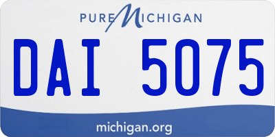 MI license plate DAI5075