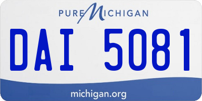 MI license plate DAI5081