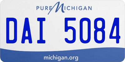 MI license plate DAI5084