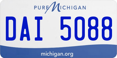 MI license plate DAI5088