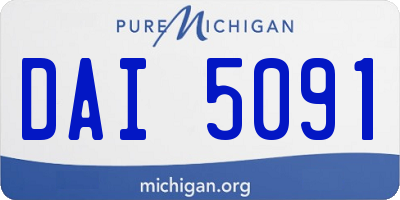 MI license plate DAI5091