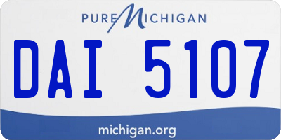 MI license plate DAI5107