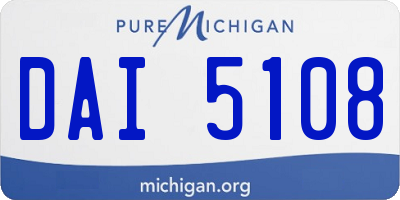 MI license plate DAI5108