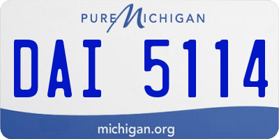 MI license plate DAI5114