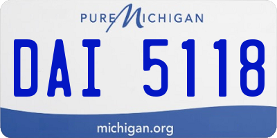MI license plate DAI5118