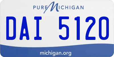 MI license plate DAI5120