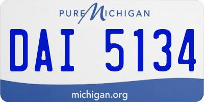 MI license plate DAI5134