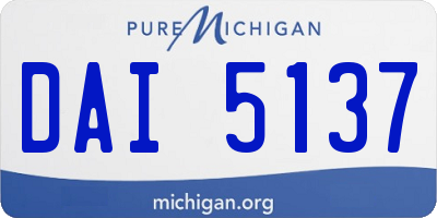 MI license plate DAI5137