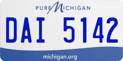 MI license plate DAI5142