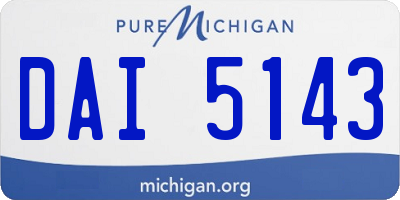MI license plate DAI5143