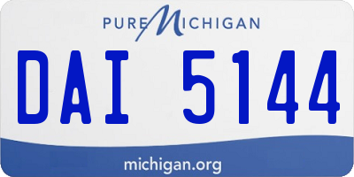 MI license plate DAI5144