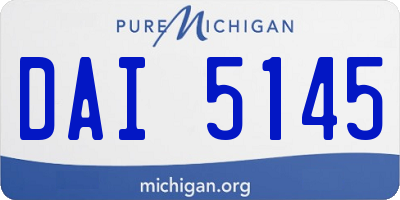 MI license plate DAI5145